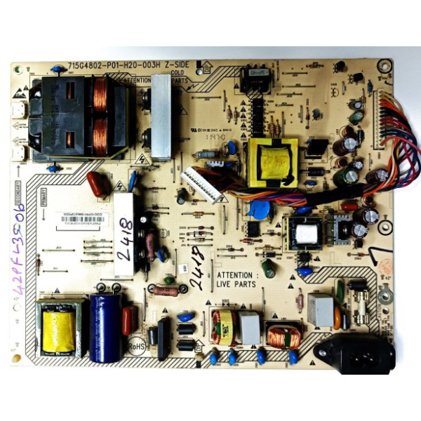 PHİLİPS , 715G4802-P01-H20-003H , PVVTVBQG1GPR1Q ,  PHILIPS 42PFL3506H/12 , 42PFL3606H/12 POWER BOARD , PHILIPS 42PFL3506H/12 , 42PFL3606H/12  BESLEME KARTI , PHILIPS 42" LCD BESLEME KARTI.