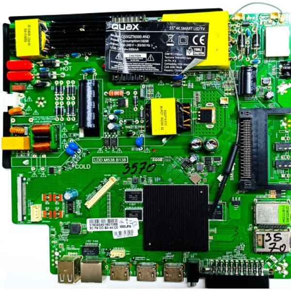 QUAX , LDD.M538.B138 , QUAX Q55GZT6500 AND ANA KART , QUAX Q55GZT6500 ANA KART , QUAX 55" 4K SMART LED TV ANA KARTI.