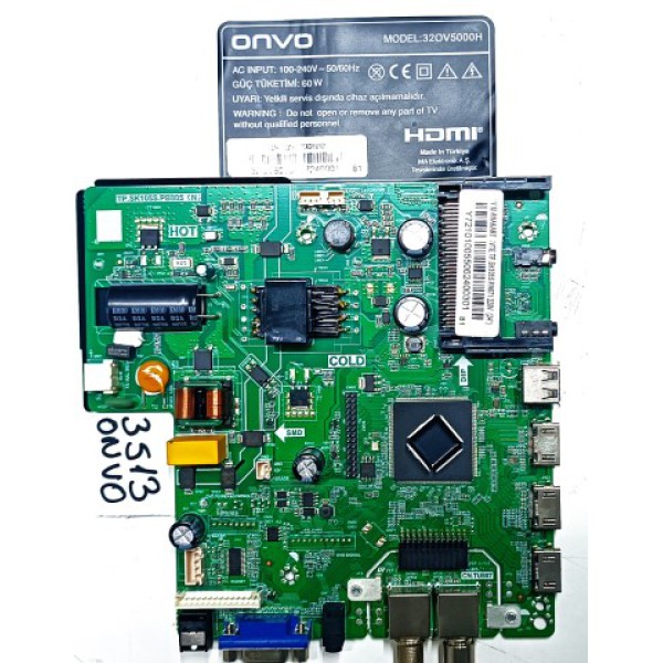 ONVO , SANYO , NORDMENDE , TP.SK105S.PB805 (N) , ONVO 32OV5000H MAİN BOARD ,  ONVO 32OV5000H BESLEME VE ANA KARTI , ONVO ANA KARTLARI.