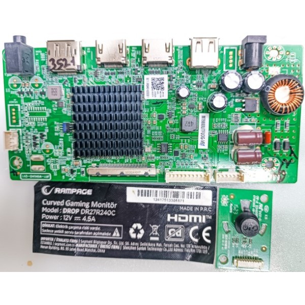 RAMPAGE CURVED GAMİNG MONİTÖR ANA KARTI , DROP DR27R240C MONİTÖR ANA KARTI , JRY-W9HUHD-QV1 , MT9800UTFUDG-VB1 , JRYD 9011R , JRYBX11B-BH , MONİTÖR ANA KARTLARI .