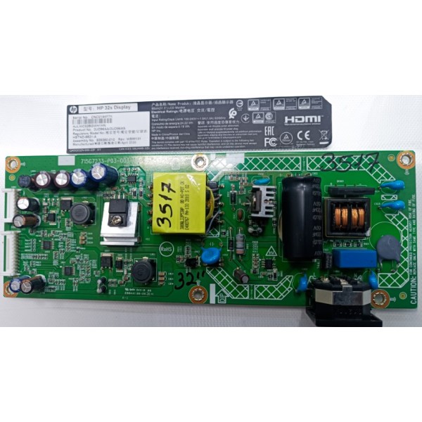 HP 32S DİSPLAY MONİTÖR BESLEME KARTI , 715G7233-P03-003-0H4T , HP32S DİSPLAY BESLEME KARTI , HP 32" MONİTÖR BESLEME KARTI , PSU.