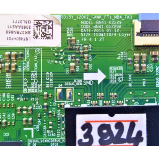 SAMSUNG , BN41-02229A , 2015Y_120HZ_HAVK_FTS_MB4_TA3 , SK37BN950 , LOGİC BOARD , T-CON BOARD , T-CON , ADRES KART I, TCON BOARD.