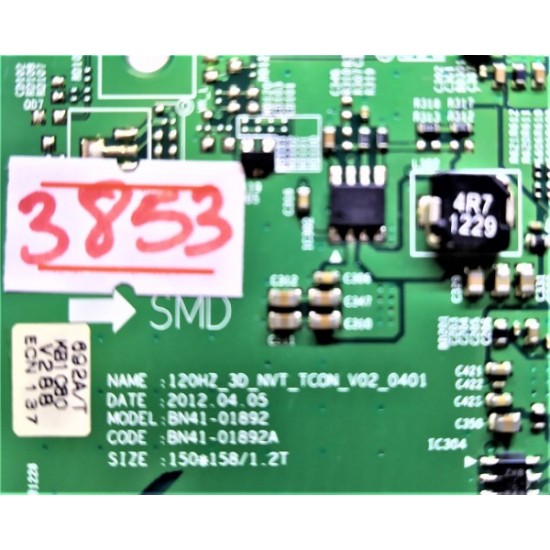 SAMSUNG ,120HZ_30_NVT_TCON_V02_0401 , BN41-01892A , LSJ320HW02-S  , T-CON BOARD , T-CON ADRES KARTI , TCON BOARD , T-CON ADRES KARTI.