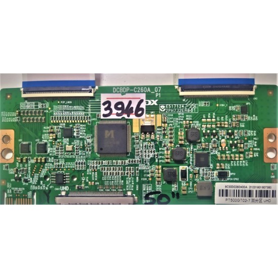 SUNNY , ONVO , AWOX , DCBDP-C260A_07 , PT500GT02-7 , 2PH732EA0 01 , SUNNY , ONVO , AWOX , 50" UHD TCON KARTI , LOGİC BOARD, T-CON BOARD, T-CON, ADRES KARTI, TCON BOARD.