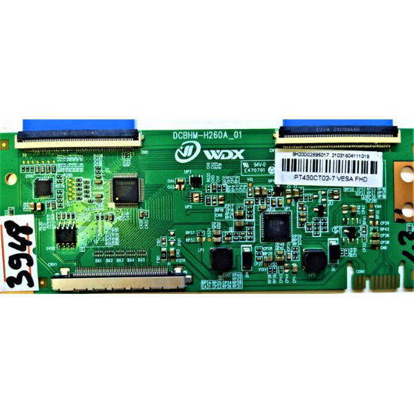 DCBHM-H260A_01 , PT430CT02-7 , VESA FHD , 8H20D02595017 , 43" LOGİC BOARD , T-CON BOARD , T-CON ADRES KARTI , TİKON BOARD , TİKON ADRES KARTI. 