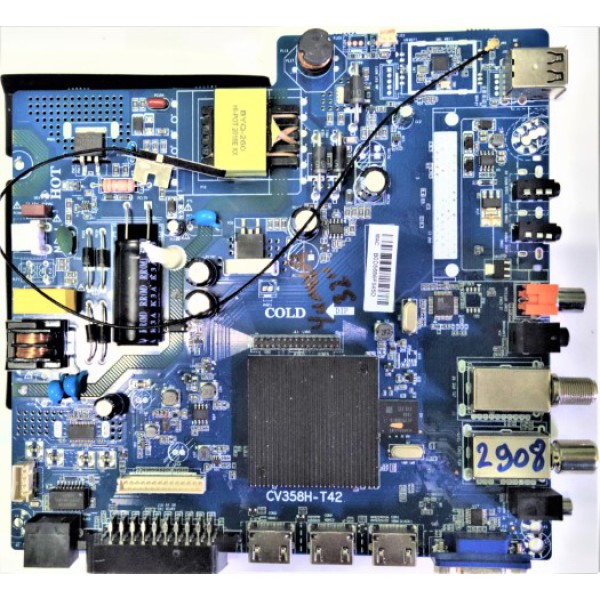 YUMATU , TELENOVA , AWOX , CV358H-T42 MAİN VE POWER BOARD , YUMATU , TELENOVA , AWOX , CV358H-T42  ANA KART VE BESLEME KARTI , YUMATU ANA KART.