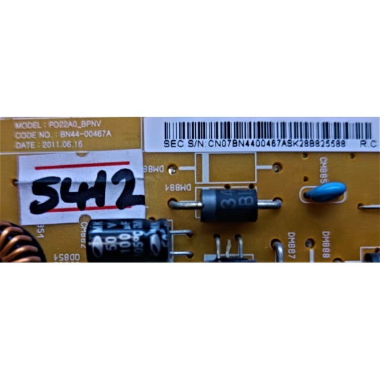 SAMSUNG , BN44-00467A , PD22A0_BPNV , SAMSUNG UE22D5003BW BESLEME KARTI , SAMSUNG UE22D5003BW POWER BOARD , SAMSUNG LED 22" BESLEME KARTI , PSU.