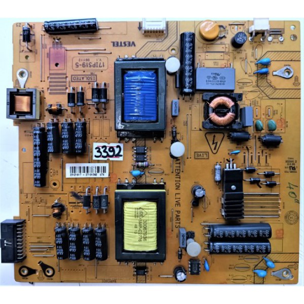 VESTEL , SEG , REGAL , 17IPS19-5 , V.1 , 061112 , 23121917 , 27131392 , VESTEL 40" BESLEME KARTI , VESTEL , SEG , REGAL , 40" POWER BOARD , PSU.