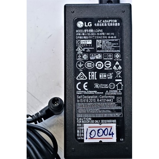 LG AC ADAPTÖR , LCAP45 , 19V 2.53A , LG 32" LED TV ADAPTÖR , LG 82 EKRAN 19 VOLT İGNE UÇLU ORJİNAL ADAPTÖR.