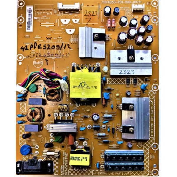 PHILIPS , 715G6353-P01-000-002H , 42PFK6309/12 , 42PFK5209/12 , PHILIPS POWER BOARD , PHILIPS BESLEME , ADTVD1210AB9  , ESP61600X 