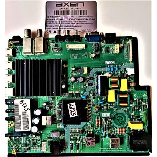 SUNNY , AXEN , HI-LEVEL , 13AT203V1.0 , AXEN AX50LEDJ203/0216  , ANDROİD ,  AXEN AX58LEDJ203/0216  POWER BOARD , MAİN BOARD , AXEN AX50LEDJ203/0216 , AX58LEDJ203/0216  BESLEME KARTI , ANA  KART , AXEN 50" , 58"  ANA KART.