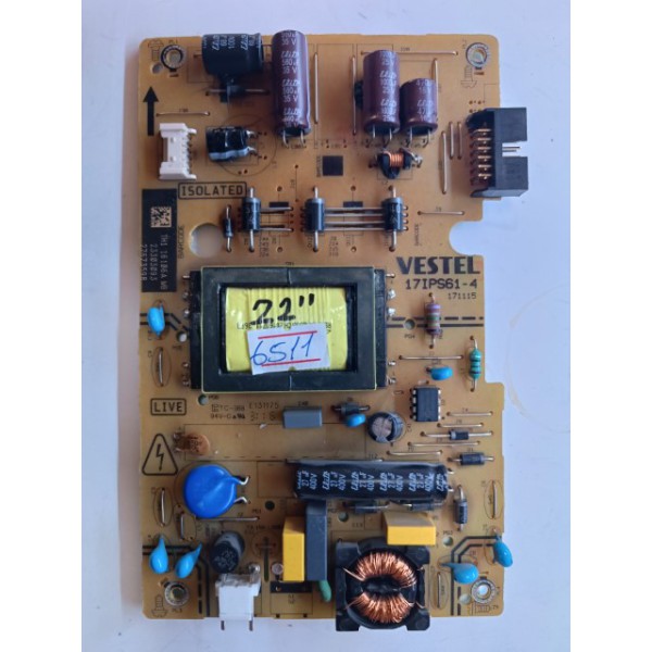 VESTEL , SEG , REGAL ,17IPS61-4 , 23303093 , 27673598 , VESTEL , SEG , REGAL , 22" POWER BOARD , VESTEL , SEG , REGAL , 22"  BESLEME KARTI , PSU.