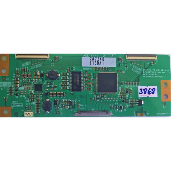 LG , PHILIPS , 6870C-0150B VER1.0 , LC420WX7 , LOGİC BOARD , T-CON BOARD , T-CON ADRES KARTI , TCON BOARD.