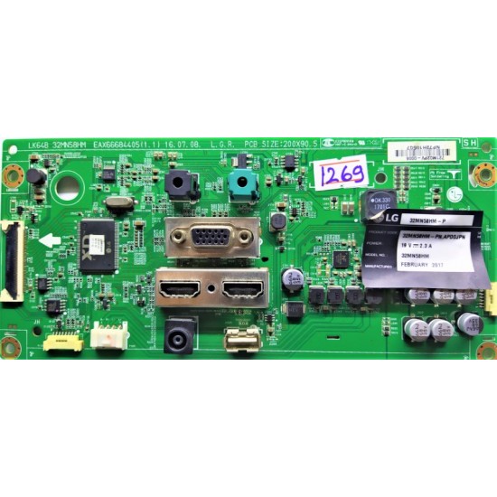 LG EAX66684405(1.1),LK64B,721M02PV-0006,LG 32MN58HM-P MAİN BOARD,LG 32MN58HM-P ANA KART