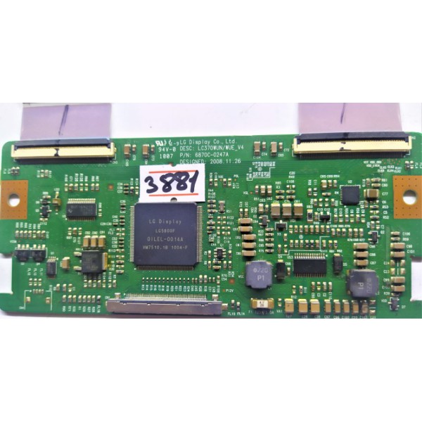 LG , LC370WUN/WUE_V4 , P/N:6870C-0247A , LOGİC BOARD , T-CON BOARD , T-CON ADRES KARTI , TCON BOARD.