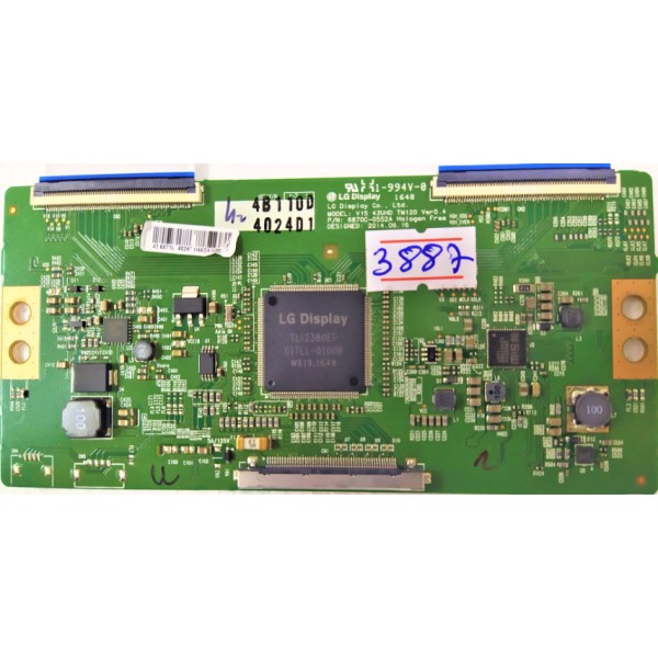 LG , 6870C-0552A , V15 43UHD TM120 VER0.4,43 6871L-4024 , LOGİC BOARD , T-CON BOARD , T-CON ADRES KARTI , TCON BOARD , TCON ADRES KARTI.